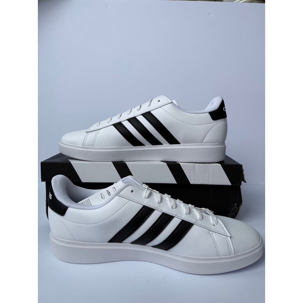 Adidas Grand Court 2.0 GW9195 White Core Black Men's 12 Cloudfoam New In Box